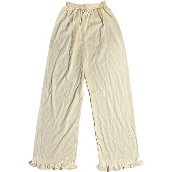 Yellow 1970’s/1980’s Prairie Ruffle Hi-Waist Wide Leg Pants - Picture 2 of 3